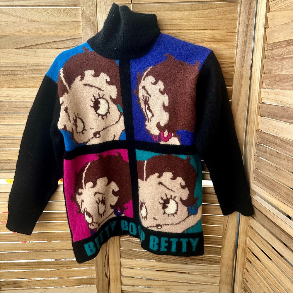 Betty Boop  Vintage Turtleneck Sweater in black size XS